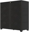 HOMSPARK Indoor/Outdoor Storage Cabinet with Doors, 34”x15”x34” HDPE Plastic Storage Box for Bedroom, Bathroom, Living Room, Balcony, Multi-Purpose for Daily Tools, Black by HOMSPARK