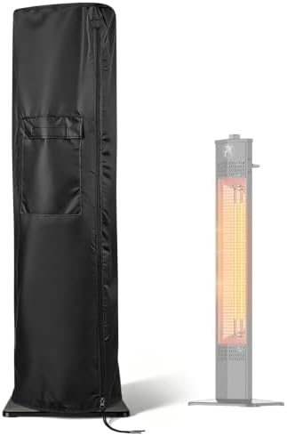 Patio Heater Covers for Encyclpo 36in Heater, Waterproof Outdoor Electric Heater Cover with Zipper Heavy Duty Storage Cover for Patio Outside Home Use - 9"Dx12"Wx36"H, Black by Andacar