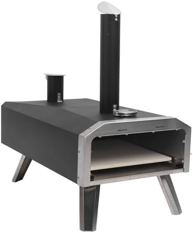 CHICIRIS 12in Outdoor Pizza Oven, Wood Fired Maker Stainless Steel with Thermometer for Backyard Camping - Image 2