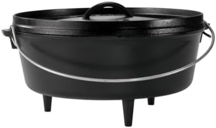 Lodge Pre-Seasoned Cast Iron Deep Camp Dutch Oven with Lid, 6 Quart by Lodge