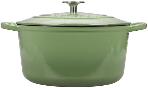 EDGING CASTING Enameled Cast Iron Dutch Oven with Sourdough Bread Baking Kit, Bread Dutch Oven with Lid, Includes Proofing Basket & Baking Tools, 5qt, Pistachio Green - Image 7