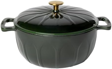 6 Quart Luxe Enamel DO with Gold Knob, Pesto by Lodge
