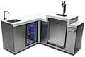 Mont Alpi Bar Series MA-BEV90KEG 90 Degree Stainless Steel Outdoor Rated 3 Beer Tap Kegerator Keg Dispenser + Wine Cooler Beverage Center Refrigerator + Granite Countertops + Faucet & Sink by MontAlpi