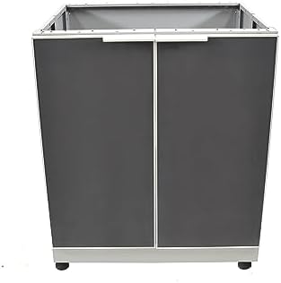 Blue Sky Outdoor Living, OKC3024GD2SKDG, 2-Door Outdoor Kitchen Sink Cabinet – Weather-Resistant Tempered Glass Cabinet Doors – Modular Storage for Patio and Backyard Grilling Stations – Slate Gray by BlueSkyOutdoorLiving
