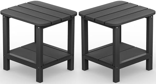 SERWALL Adirondack Table Set of 2, Outdoor Side Table- Gray by SERWALL