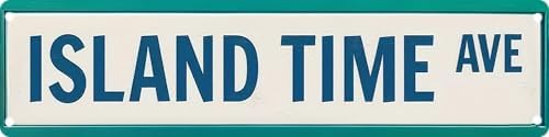 Island Time Ave Metal Sign 4x16in Tropical Beach Plaque for Home Bar Yard Living Room Cool House Garden Decor by Unknown