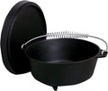 8 Qt. Seasoned Cast Iron Dutch Oven with Feet and Coal Lid,Black by KingKooker