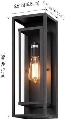 mirrea 18" Modern Outdoor Porch Wall Light, Matte Black, Pack of 4 - Image 2