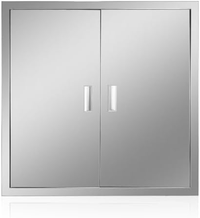 Outdoor Kitchen Door 31'' W x 31'' H Double BBQ Access Door Stainless Steel Flush Mount Doors Wall Vertical Doors with Handle Suitable for Grilling Station BBQ Island Outside Cabinet by Fsehyue
