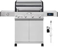 Monument Grills Denali Series, Denali 405 4-Burner Liquid Propane Gas Smart bbq Grill Stainless Steel with Rotisserie Kit(2 items) by MonumentGrills
