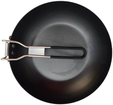 9.5 inch Camping Frying Pan Black Carbon Steel with Folding Handle9.5 inch Camping Frying Pan Black Carbon Steel with Folding Handle - Image 3