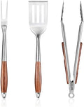 FJNATINH Heavy-Duty Grilling Accessories Rose Wooden BBQ Grilling Tools Set,Outdoor Grill Set with Spatula, Fork & Tongs,Essential Accessories for Barbecue & Grill. Ideal Gift for Men by HOMEKITCHENTOOL