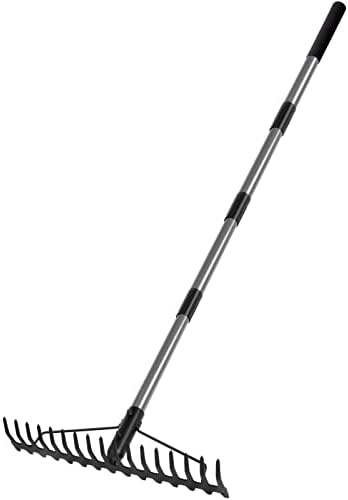 Walensee Heavy Duty Dual-Sided Bow Rake, 63" Stainless Steel Handle, Heat-Treated Manganese Steel Head, 17 Steel Tines Metal Garden Rake for Soil Loosening, Yard Leveling, Lawn Care and Thatch Removal by Walensee