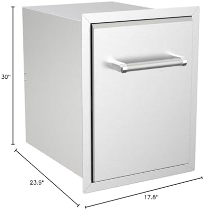 SPIRE Stainless Steel Built-in Roll-Out Trash Can, 10 Gallon Trash Bin, Perfect for Outdoor Island Kitchens, BBQs, Grilling & Cooking, 480-0002 - Image 2