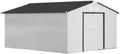 Outsunny 11' x 13' Outdoor Storage Shed Garden Tool Metal Shed White by Outsunny