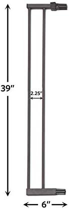 MidWest Homes for Pets Steel Pet Gate Extension; Pet Gate Extension Measures 6' Wide x 39' High in Textured Graphite (Fits MW Model # 2939SG & 2939SG-WD) - Image 2
