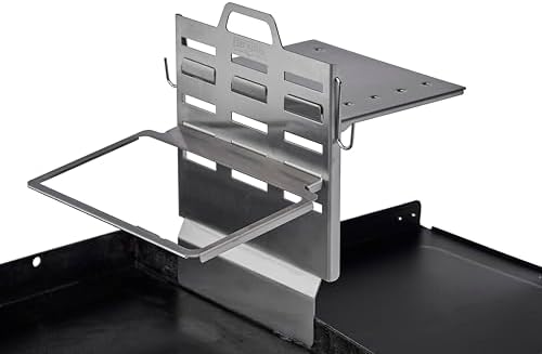 Chef Master Griddle Shelf & Steam Pan Insert Combo, Grill Organizer Caddy by ChefMasterProfessional