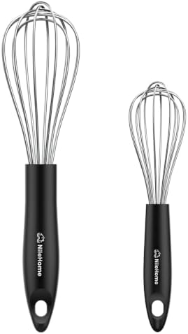 NileHome Whisk Set 8" 10" Kitchen Whisk,2-Pack by NileHome