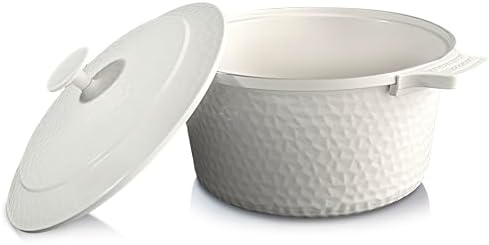 Gotham Steel Hammered 5 Qt Lightweight Dutch Oven Pot with Lid & Holders, Ceramic Non Toxic, Oven Safe & Even Heat Retaining Dutch Oven for Bread Baking Sourdough, Soup, 70% Lighter than Cast Iron by GothamSteel