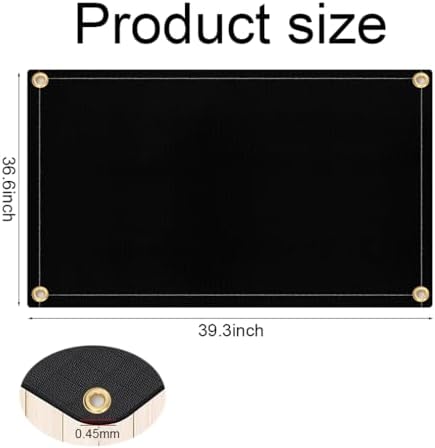 Under Grill Mat 36.6 x 39.3 Inch Fire Pit Mat Black Double-Sided Fireproof Grill Pad Square Fire Pit Mats for Decks Patios Grass BBQ Smoker - Image 2