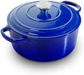 4 QT Enameled Cast Iron Dutch Oven with Lid, Blue by Unknown