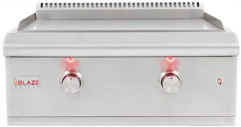 Blaze Premium LTE Built-In Natural Gas Griddle | 30-Inch Stainless Steel Flat Top with 36,000 BTUs | Illuminated Control Knobs | Push-and-Turn Flame Thrower Ignition | BLZ-GRIDDLE-LTE-NG by Blaze
