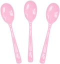 SietDESEO 50 PCS Light Pink Plastic Spoons Disposable Utensils Heavy Duty Baby Pink Spoons Disposable Cutlery for Birthday Wedding Baby Shower Bridal Shower Plastic Silverware by SietDESEO