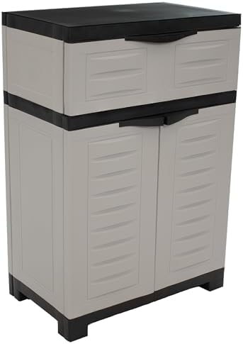 Sunnydaze 34.5" Garage Storage Cabinet with Adjustable Shelf, Gray by SunnydazeDecor