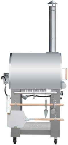 KOSTCH 32.5 inch Wood Fired and Propane Gas Pizza Oven for Outdoor Kitchen in Stainless Steel, Large Pizza Oven for Outside, Yard and Party (Stainless Steel) - Image 2
