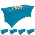 Smiry 5 Pack Spandex Table Cloth 6FT, Elastic Fitted Teal Tablecloth by Smiry