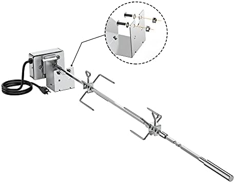 onlyfire Stainless Steel Grill Rotisserie Kit for Weber Genesis Grills - Image 2