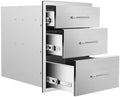 Outdoor Kitchen Drawers 18" Wx 23" H x 23" D Stainless Steel Triple Drawers with Ergonomic Handle for BBQ Island, Patio Grill Station & Outdoor Kitchen Cabinets by Unknown