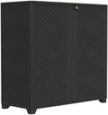 ZZM Indoor/Outdoor Storage Cabinet Waterproof, 34"x15"x34" Plastic Outdoor Storage Box for Garden Balcony Bathroom, All Weather Outdoor Storage Clearance, DIY Usage, with 1 Shelf (Black) by ZZM