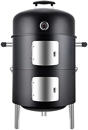 Charcoal BBQ Grill, Heavy Duty 3-in-1 Barbecue Smoker Grill by Sunlifer