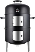 Charcoal BBQ Grill, Heavy Duty 3-in-1 Barbecue Smoker Grill by Sunlifer