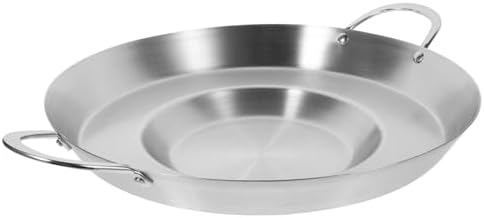 Hemoton Stainless Steel Concave Frying Pan 38cm Flat Bottom by HEMOTON