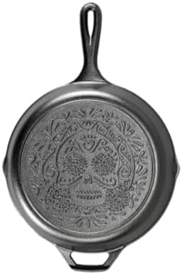 Lodge Pre-Seasoned Cast Iron Skillet, Sugar Skull, 10.25 Inches by Lodge