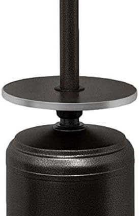 Hiland 48,000 BTU Propane Patio Heater, Open Door Design, Adjustable Table, Weight Bladder, Single Pole, Regulator and Hose, Hammmered Silver - Image 2