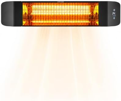 PASAPAIR 1500W Electric Infrared Patio Heater, Fast 3-Second Warmth, Black by pasapair