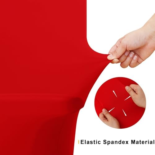 Smiry 2 Pack Spandex Table Cloth 6FT, Elastic Fitted Red Tablecloth - Image 5