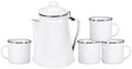Stansport Enamel Percolator Coffee Pot & 4 Mug Set (11230-03), White by Stansport