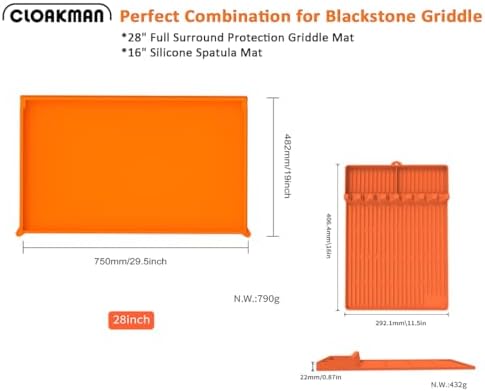 Full-Edge 28" 2-Piece Silicone Griddle Protection Kit - Image 2