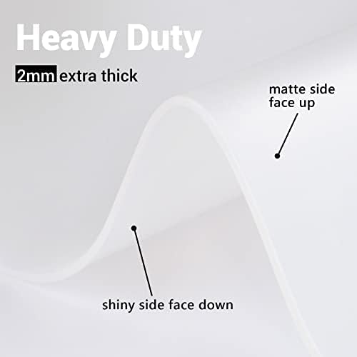 Ewen 27.6x19.5in 2mm Silicone Mats for Kitchen Counter, Thick Large Heat Resistant Non-Stick Silicone Placemat, Nonslip Workbench Mat Countertop Protector for Desk Crafts Air Fryer Pastry Translucent - Image 4