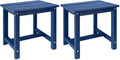 GARDENSTAR Adirondack Square Side Table,one-Tier Outdoor end Table, Patio Side Table for Pool,Porch,Backyard,Relaxing Companion (Blue) (Pack of 2) by GARDENSTAR