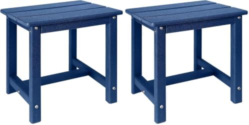 GARDENSTAR Adirondack Square Side Table,one-Tier Outdoor end Table, Patio Side Table for Pool,Porch,Backyard,Relaxing Companion (Blue) (Pack of 2) by GARDENSTAR