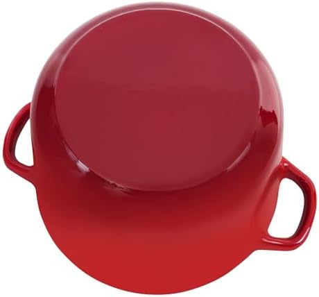 Flavehc Dutch Oven Pot with Lid 2.8 Qt Cast Iron Dutch Oven for Bread Baking, Red Enameled Cast Iron Soup Pot, Small Deep Dutch Oven for Soup, Stews & Small Family Meals - Image 6