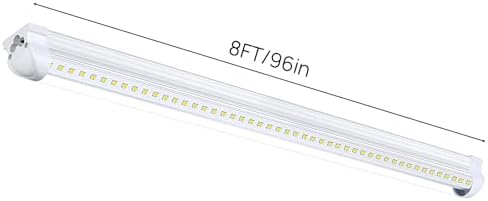 Singteam 8Ft LED Shop Light Fixture, 90W Integrated LED Tube Light,10000LM, 6500K, Clear Cover,High Output,Double Row V Shape 270 Degree LED Lighting for Garage Warehouse Workshop Basement (10Pack) - Image 3
