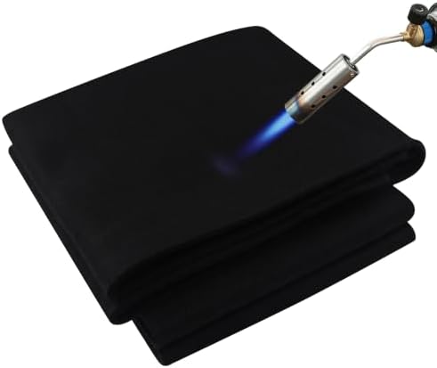 Welding Blanket Fireproof – Matace Carbon Felt Soldering Mat & Pad, 5mm Flame Retardant Fabric, Heat Shield for Brazing, Automotive Repair, Grill & Smoker, Stove Wick Roll - 20x47 Inch, 2 Pack, Black by MataceCarpet