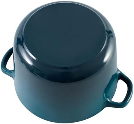 Flavehc Dutch Oven Pot with Lid 2.8 Qt Cast Iron Dutch Oven for Bread Baking, DarkCyan Enameled Cast Iron Soup Pot, Small Deep Dutch Oven for Soup, Stews & Small Family Meals - Image 6