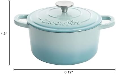 Crock-Pot Artisan Round Enameled Cast Iron Dutch Oven, 3-Quart, Blush Pink - Image 6